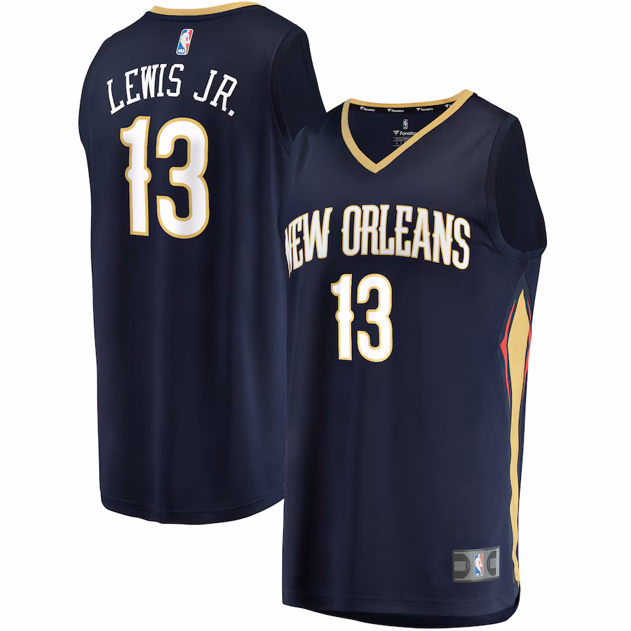 Youth New Orleans Pelicans Kira Lewis Jr. Fanatics Navy Fast Break Replica Jersey - Icon Edition - Jersey