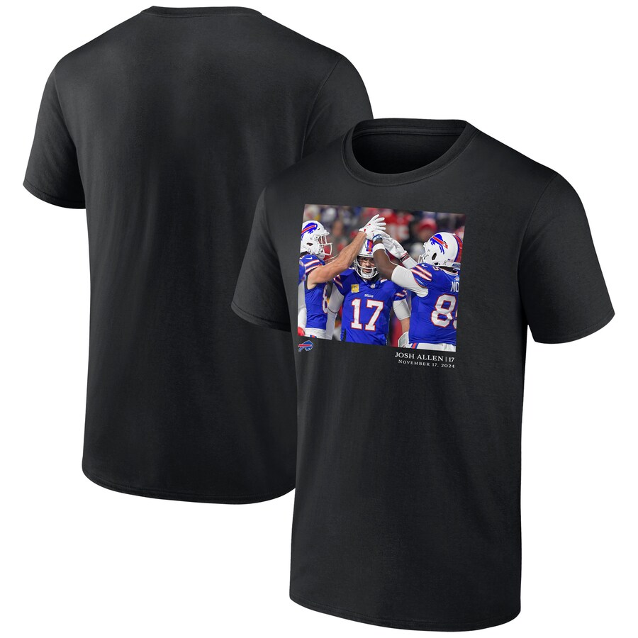 Men's Buffalo Bills Josh Allen Black NFL Flash Features Week 11 T-Shirt - Jersey