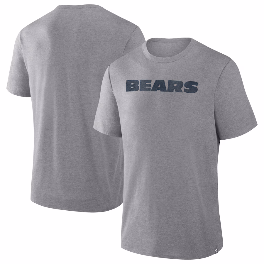 Men's Chicago Bears  Fanatics Heather Gray Tri-Blend T-Shirt - Jersey
