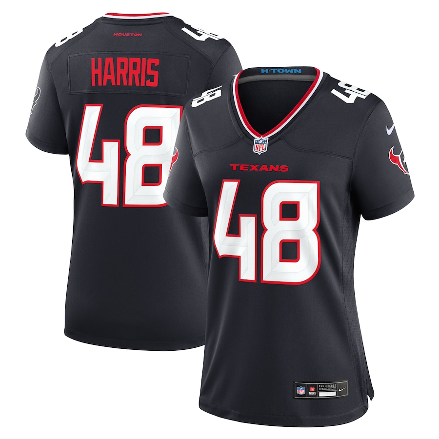Women's Houston Texans Christian Harris Nike Navy Team Game Jersey - Jersey