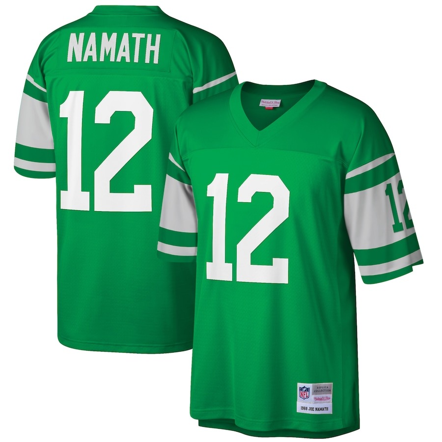 Men's New York Jets Joe Namath Mitchell & Ness Green Big & Tall 1968 Retired Player Replica Jersey - Jersey