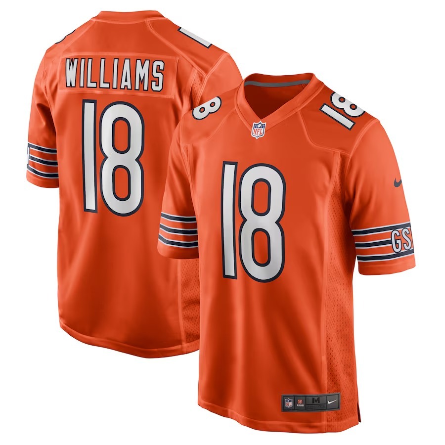 Men's Chicago Bears Caleb Williams Nike Orange Alternate 2024 NFL Draft First Round Pick Player Game Jersey - Jersey