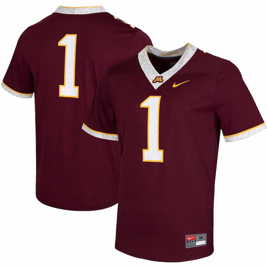 #1 Minnesota Golden Gophers Nike Untouchable Game Jersey - Maroon - Jersey