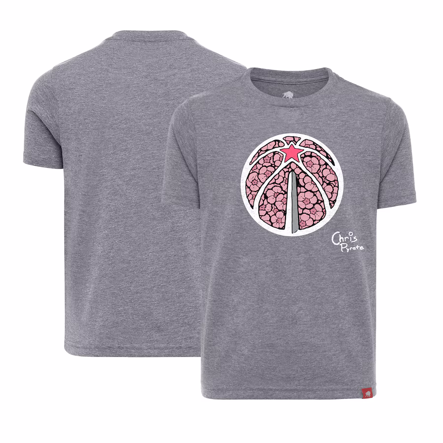 Youth Washington Wizards Sportiqe Heather Gray 2022/23 Wizards x Chris Pyrate City Edition T-Shirt - Jersey
