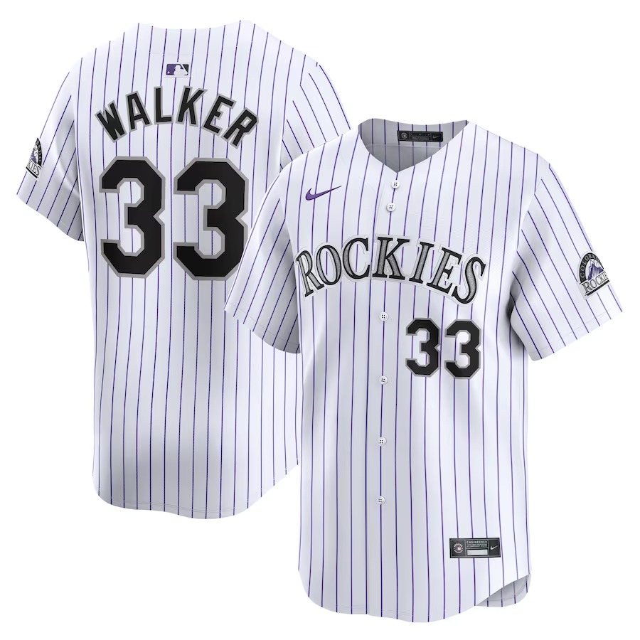 Men's Colorado Rockies Larry Walker Nike White Home Limited Player Jersey - Jersey