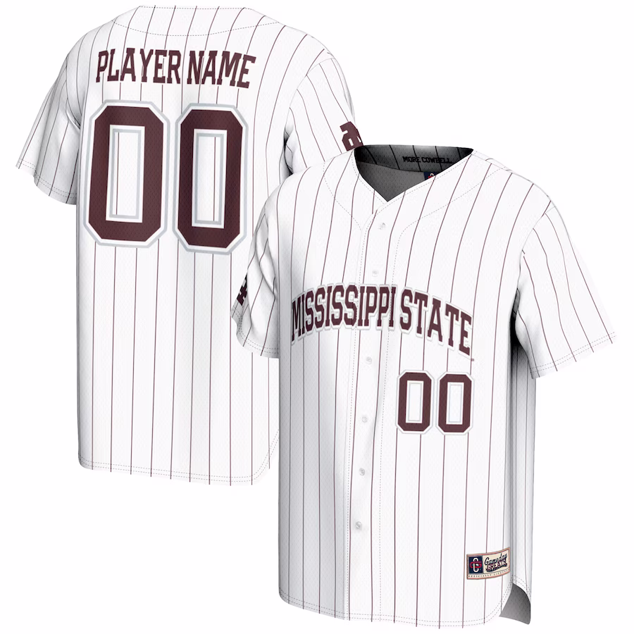 Mississippi State Bulldogs GameDay Greats NIL Pick-A-Player Lightweight Baseball Jersey - White - Jersey