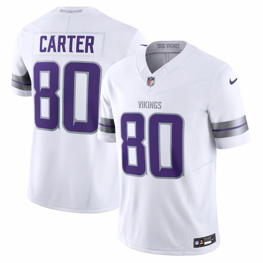Men's Minnesota Vikings Cris Carter Nike White Alternate Vapor F.U.S.E. Retired Player Limited Jersey - Jersey
