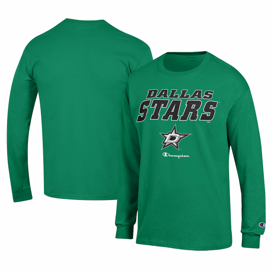 Men's Dallas Stars Champion Kelly Green Long-Sleeve Jersey T-Shirt - Jersey