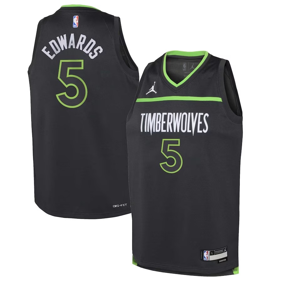 Youth Minnesota Timberwolves Anthony Edwards Jordan Brand Black Swingman Jersey - Statement Edition - Jersey