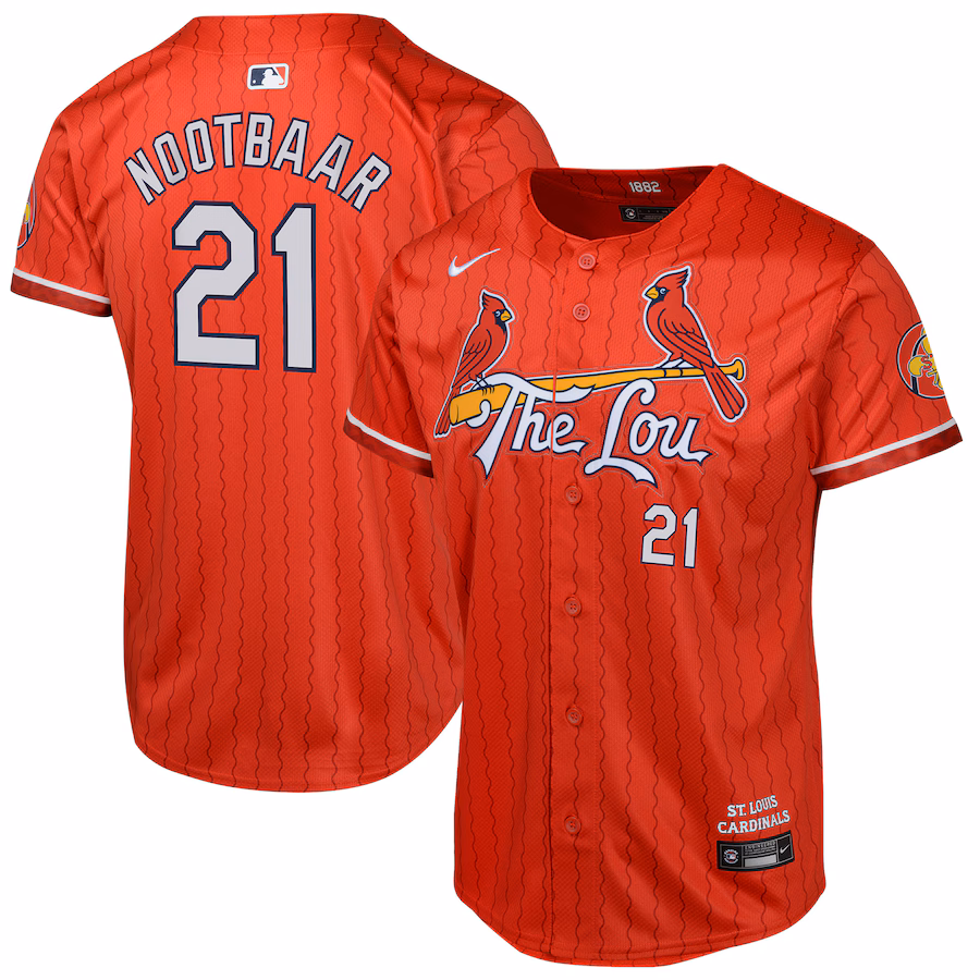 Youth St. Louis Cardinals Lars Nootbaar Nike Red 2024 City Connect Limited Player Jersey - Jersey