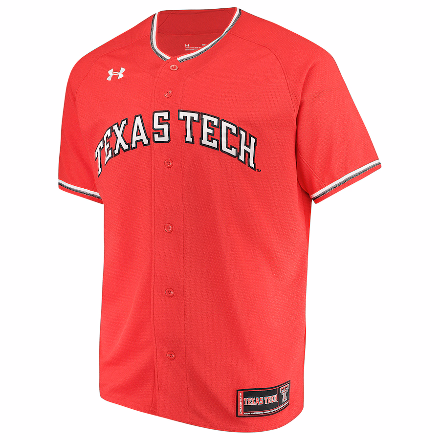 Men's Under Armour Red Texas Tech Red Raiders Performance Replica Baseball Jersey - Jersey