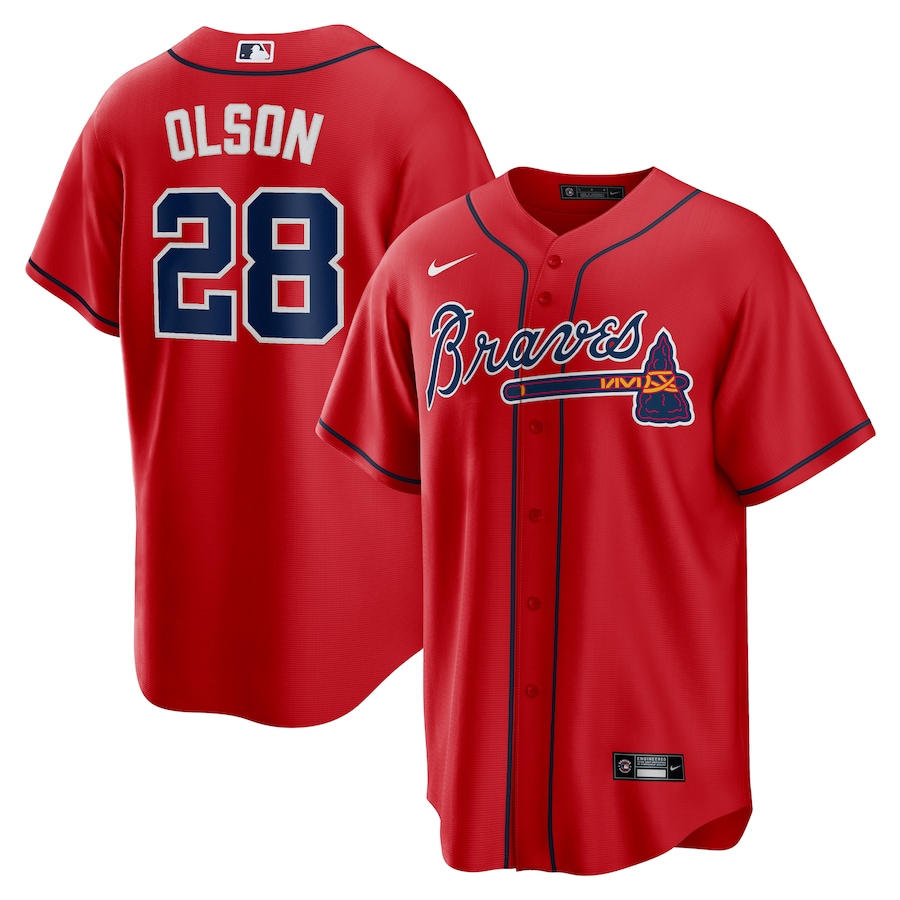 Men's Atlanta Braves Matt Olson Nike Red Alternate Replica Player Jersey - Jersey