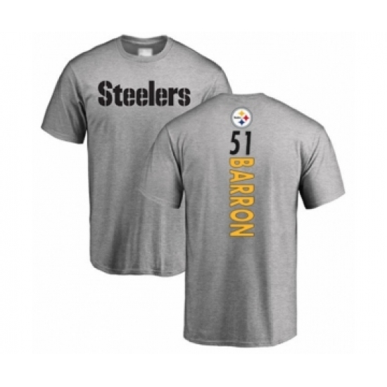 Pittsburgh Steelers #51 Mark Barron Ash Backer T-Shirt - Jersey