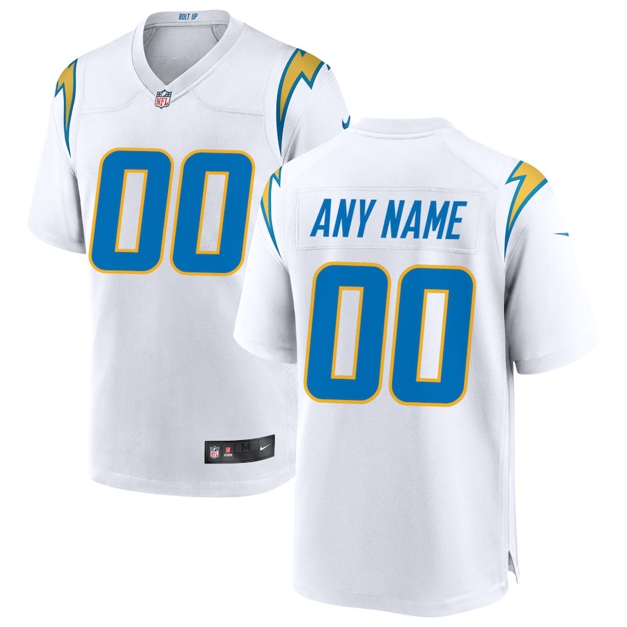 Men's Los Angeles Chargers Nike White Custom Game Jersey - Jersey
