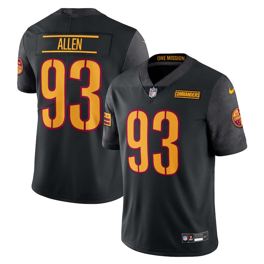 Men's Washington Commanders Jonathan Allen Nike Black Alternate Vapor Untouchable Limited Jersey - Jersey