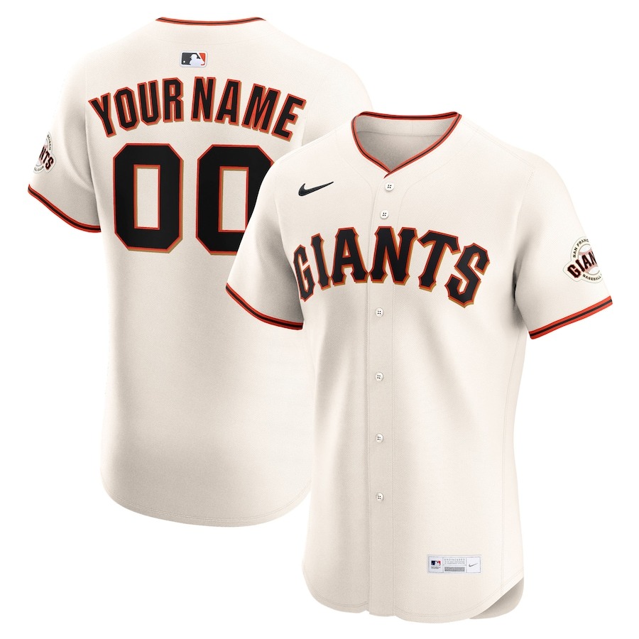 Men's San Francisco Giants Nike Cream Home Elite Custom Jersey - Jersey