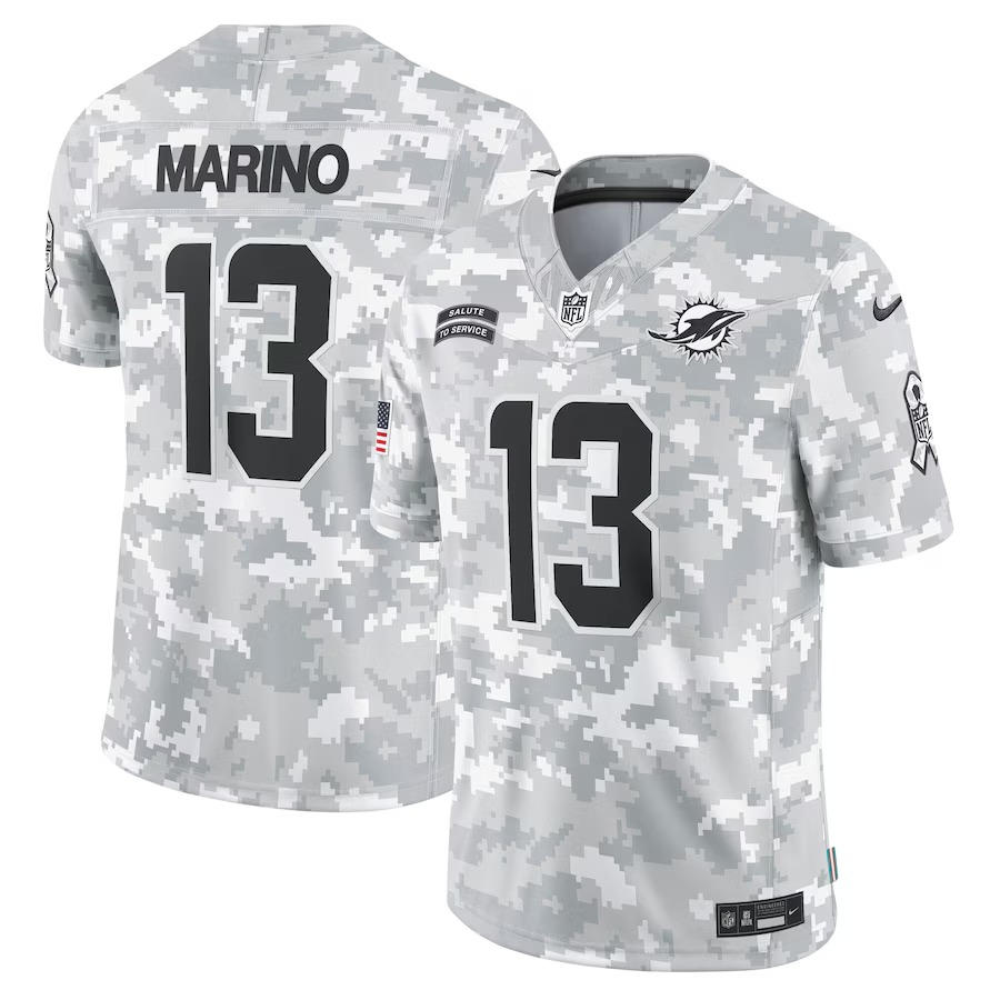 Men's Miami Dolphins Dan Marino Nike Arctic Camo 2024 Salute to Service Retired Player Limited Jersey - Jersey