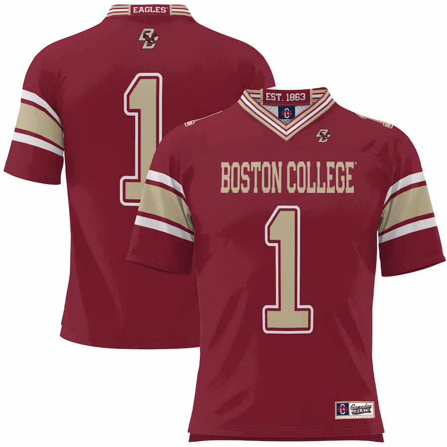 #1 Boston College Eagles GameDay Greats Youth Football Jersey - Maroon - Jersey