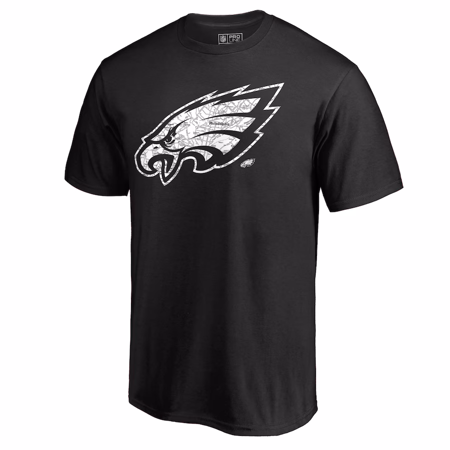 Men's Philadelphia Eagles Black Hometown Collection On The Map T-Shirt - Jersey