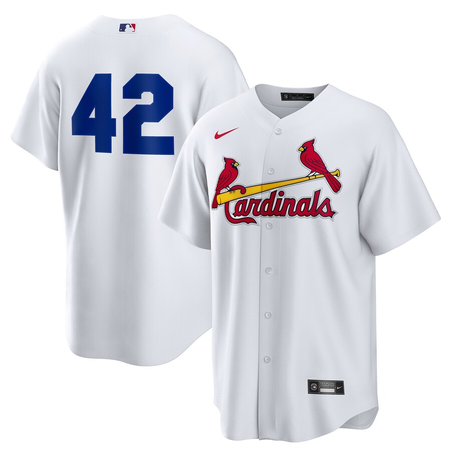 Men's St. Louis Cardinals Nike White Home 2025 Jackie Robinson Day Replica Jersey - Jersey