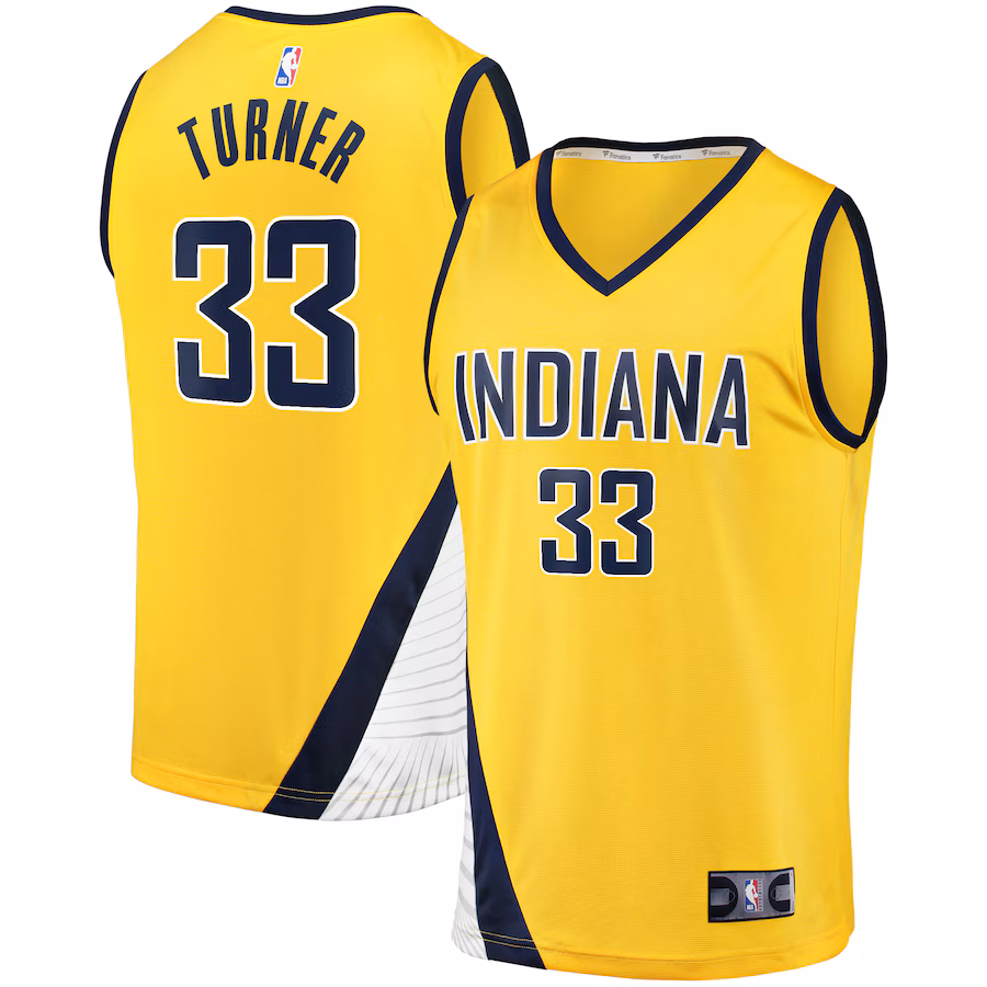 Men's Indiana Pacers Myles Turner Fanatics Gold Fast Break Replica Jersey - Statement Edition - Jersey
