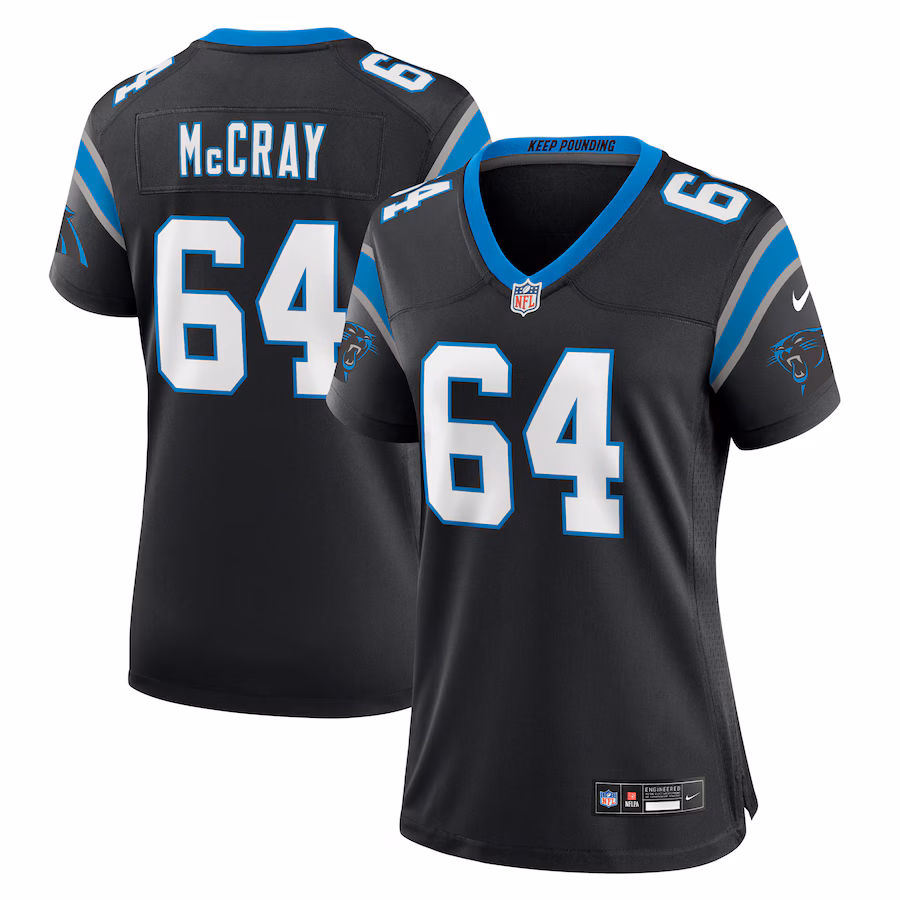 Women's Carolina Panthers Justin McCray Nike Black Team Game Jersey - Jersey