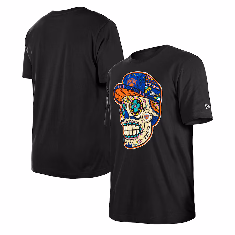 Unisex New York Knicks New Era Black Sugar Skull T-Shirt - Jersey