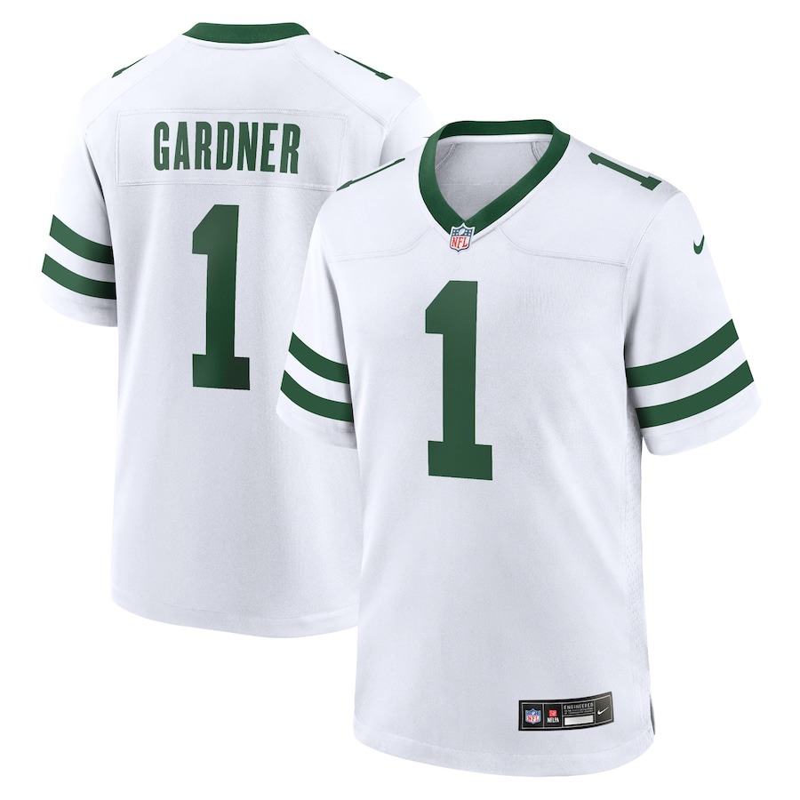 Men's New York Jets Ahmad Sauce Gardner Nike Legacy White Game Jersey - Jersey