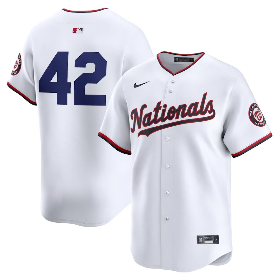 Men's Washington Nationals  Nike White 2024 Jackie Robinson Day Home Limited Jersey - Jersey