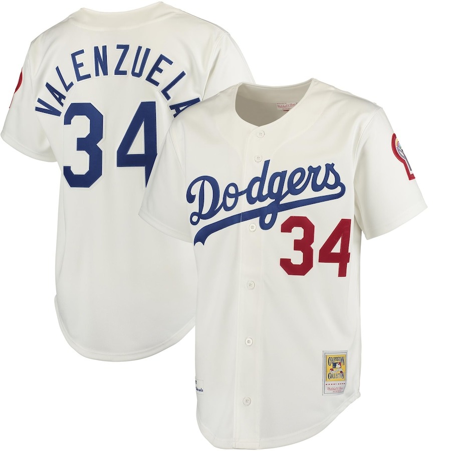 Men's Los Angeles Dodgers Fernando Valenzuela Mitchell & Ness Gray Authentic Jersey - Jersey