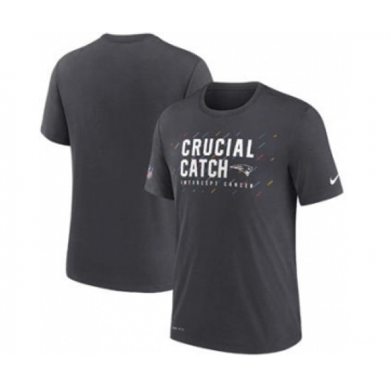 Men's New England Patriots Charcoal 2021 Crucial Catch Performance T-Shirt - Jersey