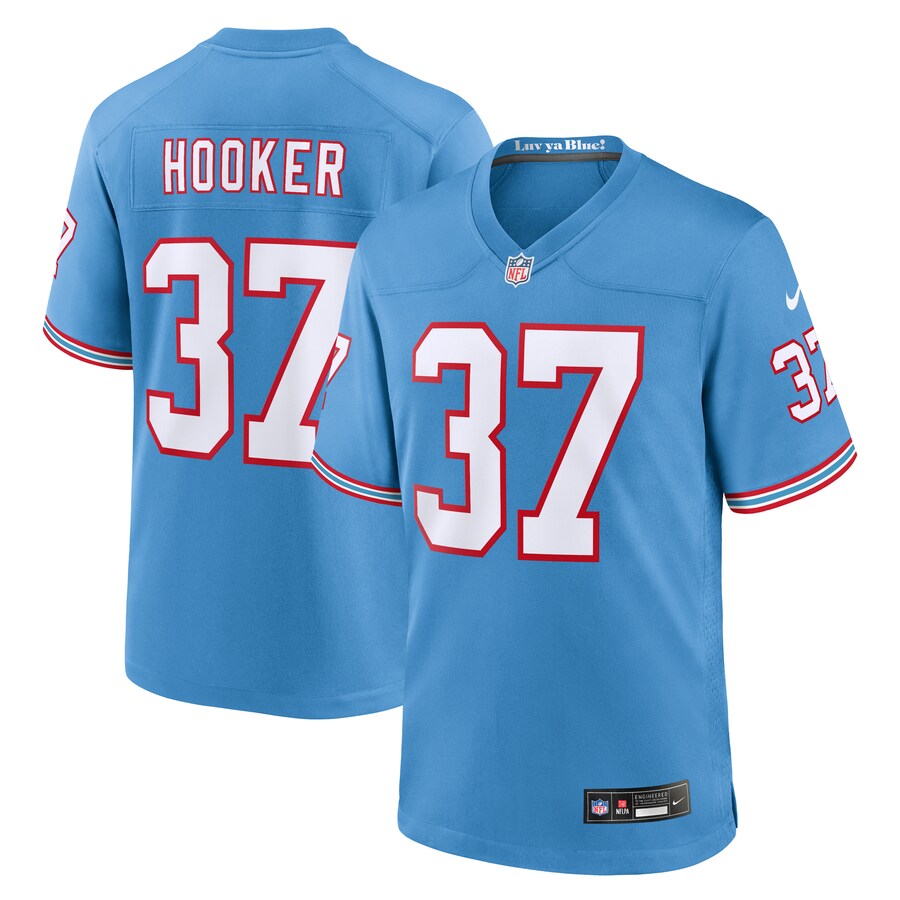 Men's Tennessee Titans Amani Hooker Nike Light Blue Oilers Throwback Player Game Jersey - Jersey