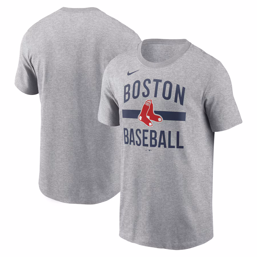 Men's Boston Red Sox Nike Heather Gray Arched T-Shirt - Jersey