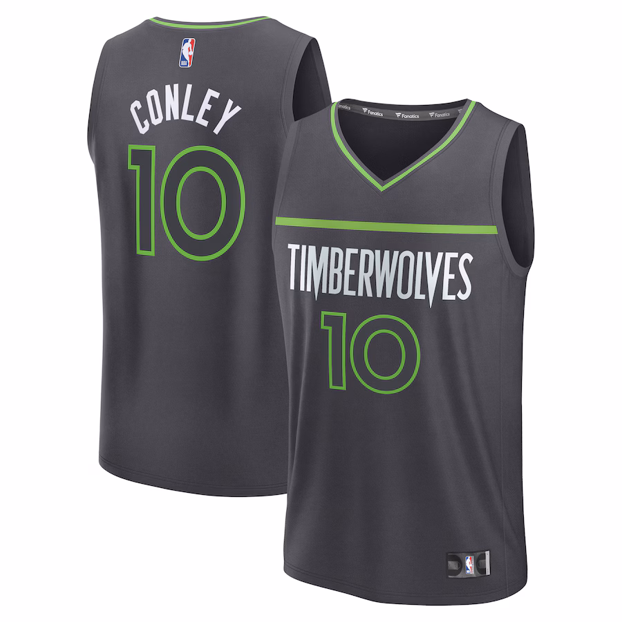 Men's Minnesota Timberwolves Mike Conley Fanatics Charcoal Fast Break Replica Player Jersey - Statement Edition - Jersey