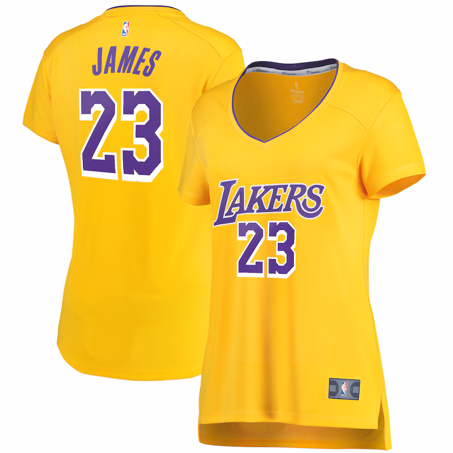 Women's Los Angeles Lakers LeBron James Fanatics Gold Fast Break Replica Jersey - Icon Edition - Jersey