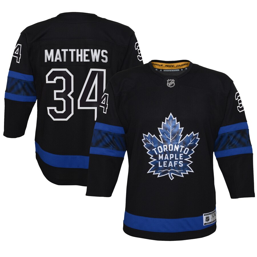 Youth Toronto Maple Leafs Auston Matthews Black Alternate Premier Player Jersey - Jersey