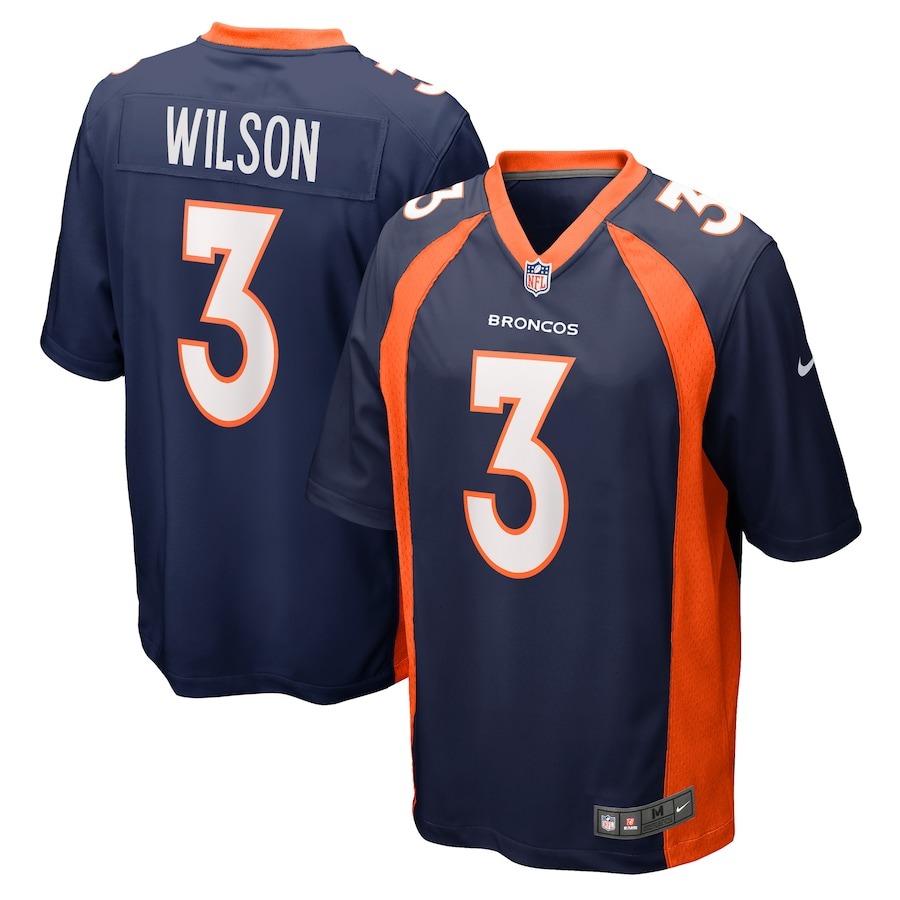 Men's Denver Broncos Russell Wilson Nike Navy Alternate Game Jersey - Jersey