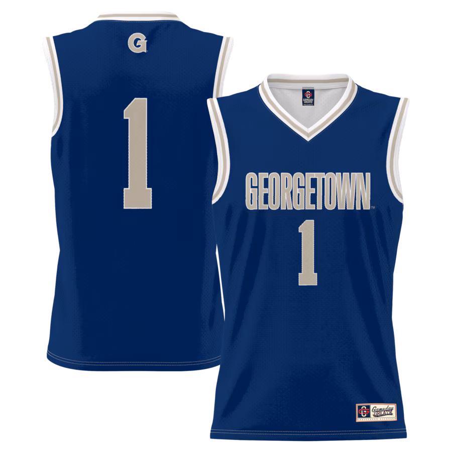Men's GameDay Greats #1 Navy Georgetown Hoyas Lightweight Basketball Jersey - Jersey