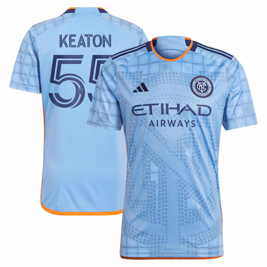 Men's New York City FC Keaton Parks adidas Light Blue 2023 The Interboro Kit Replica Jersey - Jersey