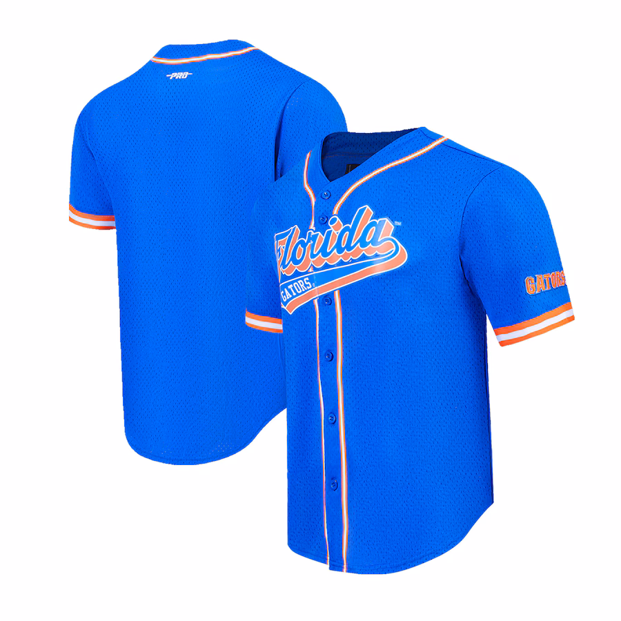 Men's Pro Standard Royal Florida Gators Mesh Full-Button Replica Baseball Jersey - Jersey