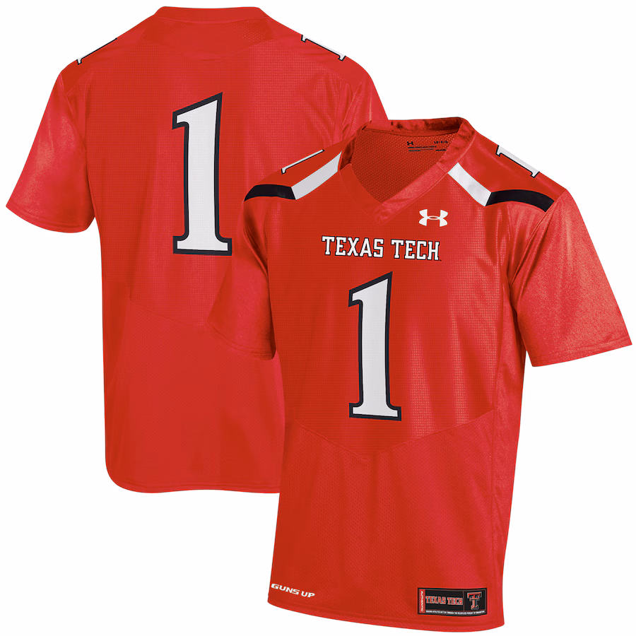 #1 Texas Tech Red Raiders Under Armour Replica Jersey - Red - Jersey