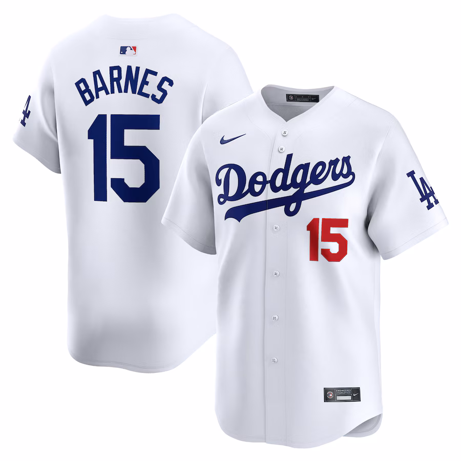 Men's Los Angeles Dodgers Austin Barnes Nike White Home Limited Player Jersey - Jersey