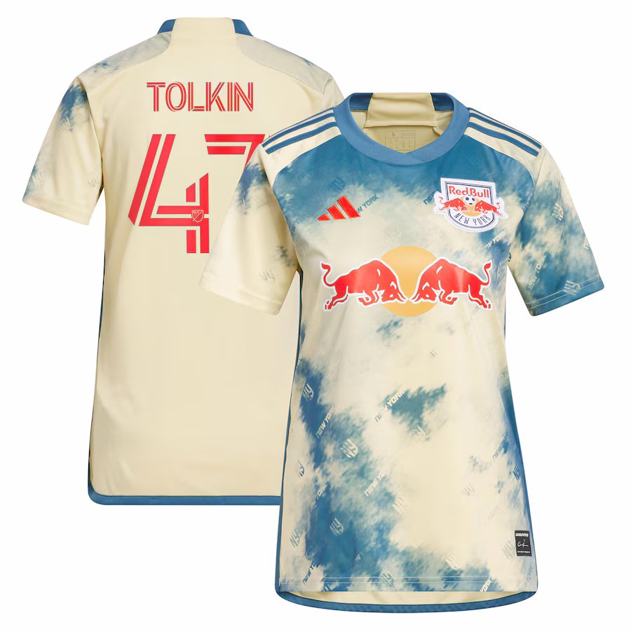 Women's New York Red Bulls John Tolkin adidas Yellow 2023 Daniel Patrick Kit Replica Jersey - Jersey
