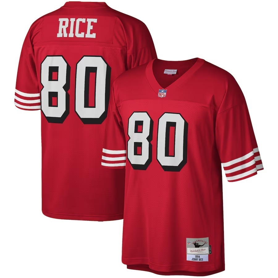 Men's San Francisco 49ers Jerry Rice Mitchell & Ness Scarlet Legacy Replica Jersey - Jersey