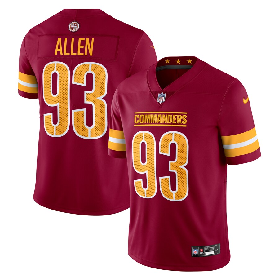 Men's Washington Commanders Jonathan Allen Nike Burgundy  Vapor Untouchable Limited Jersey - Jersey