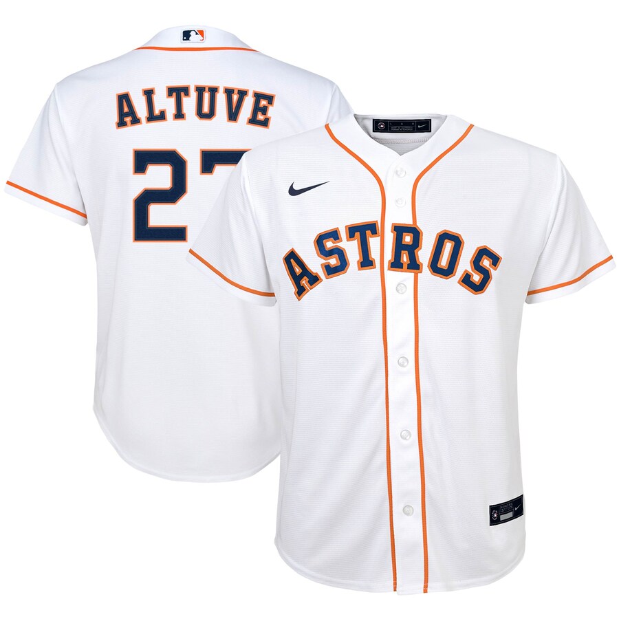 Youth Houston Astros Jose Altuve Nike White Alternate Replica Player Jersey - Jersey