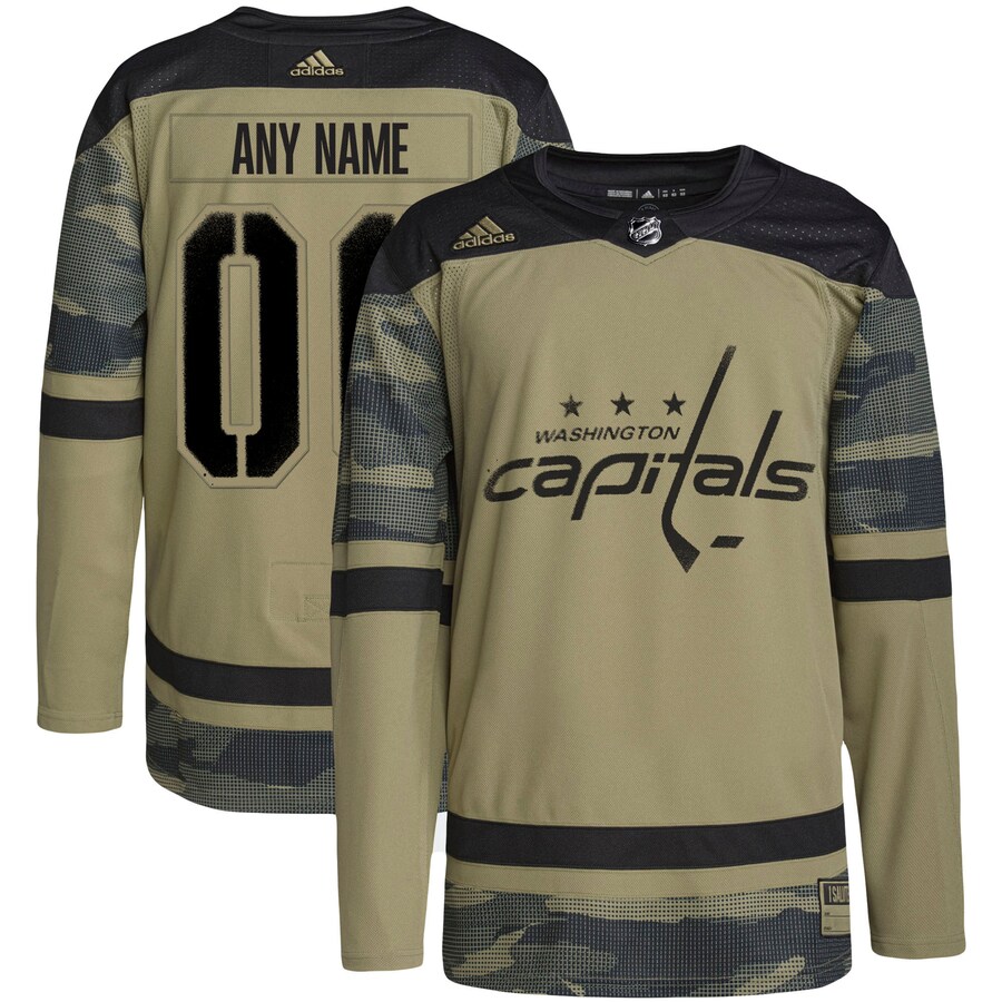 Men's Washington Capitals adidas Camo Military Appreciation Team Authentic Custom Practice Jersey - Jersey