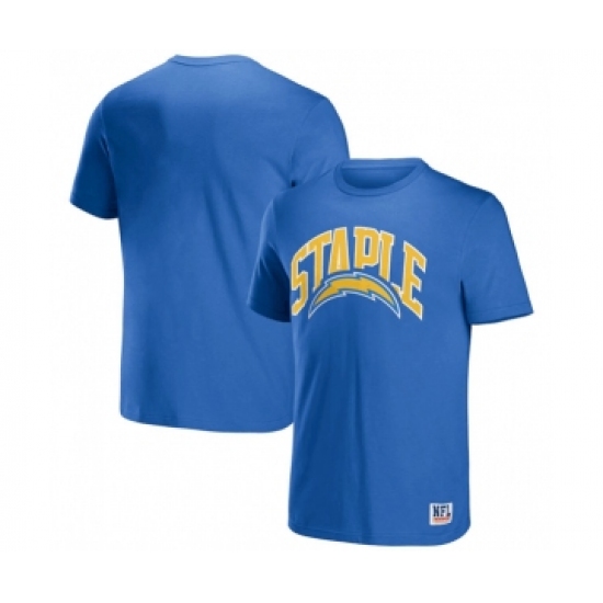 Men's Los Angeles Chargers x Staple Light Blue Logo Lockup T-Shirt - Jersey