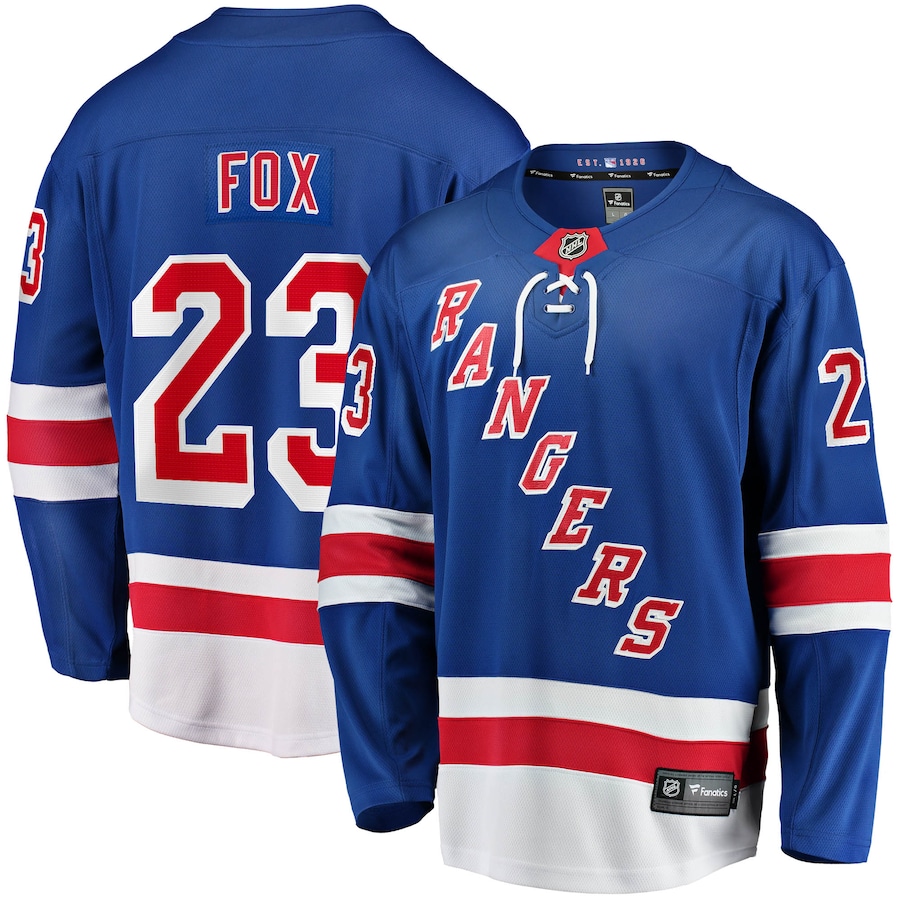 Men's New York Rangers Adam Fox Fanatics Blue Home Breakaway Replica Jersey - Jersey