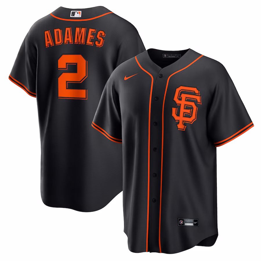 Men's San Francisco Giants Willy Adames Nike Black Alternate Replica Baseball Jersey - Jersey
